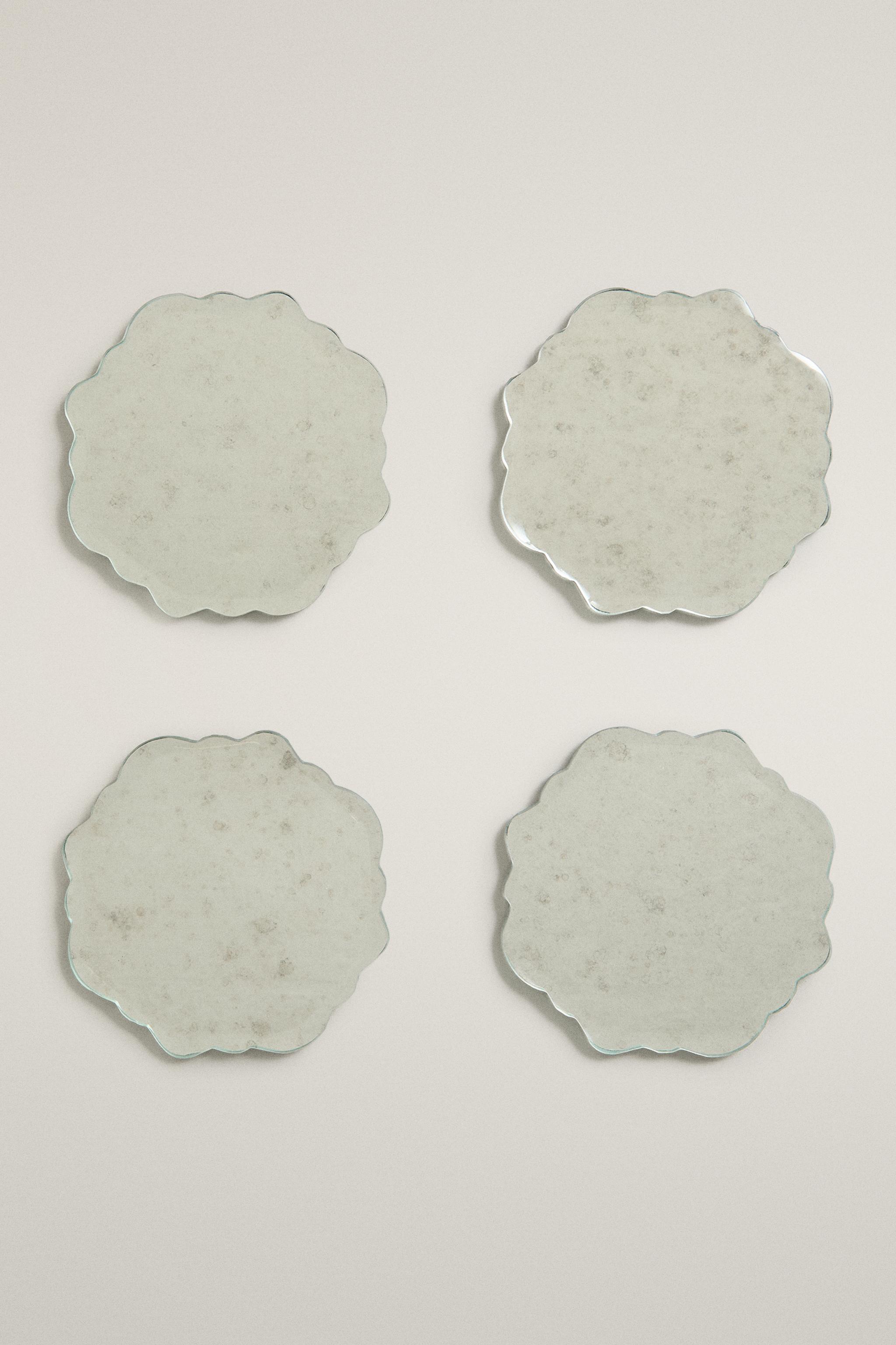 DESSOUS DE VERRE MIROIR (LOT DE 4)